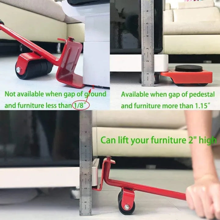 Furniture Lift Mover Tool Set - Furniture Movers with Heavy Duty Furniture Lifter Tool 360° Rotation for Easy Moving of Sofas, Refrigerators, Cabinets & More