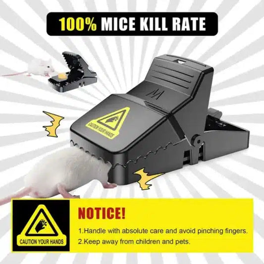 Pest Control Catcher Automatic Spring Reusable Plastic Black Rat Mice Mouse Traps